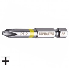TOPMASTER Set 2 biti cruce PH2 prindere hexagonala..